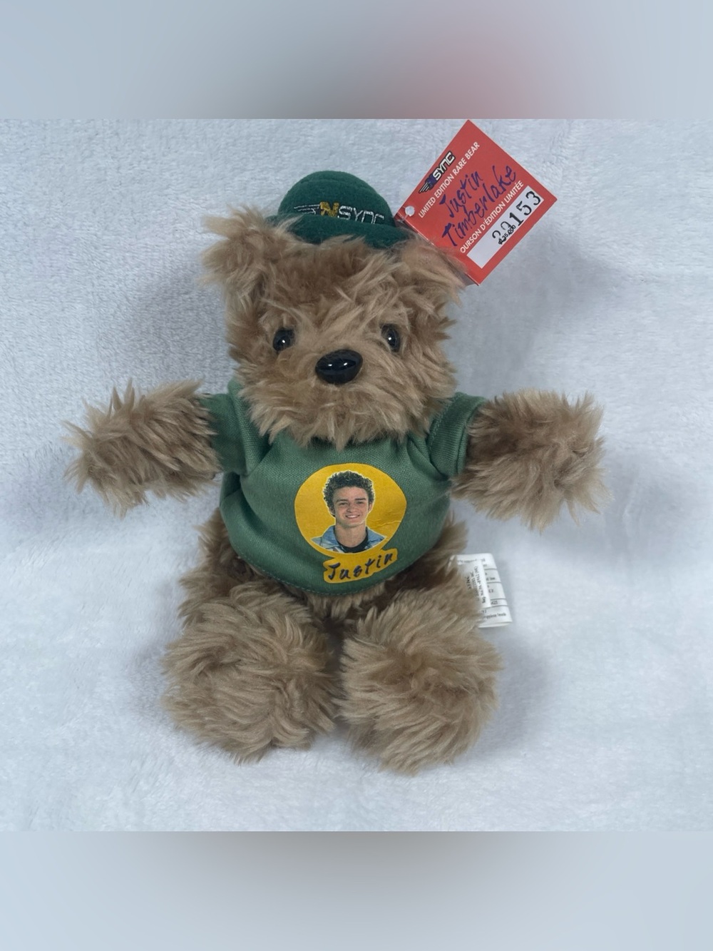 NSYNC Justin Timberlake Limited Edition Rare Bear #1 Y2K Plush Stuffed Animal